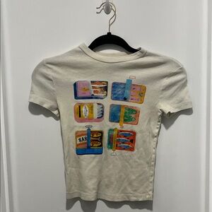 Graphic Short Sleeve Tee in Cream